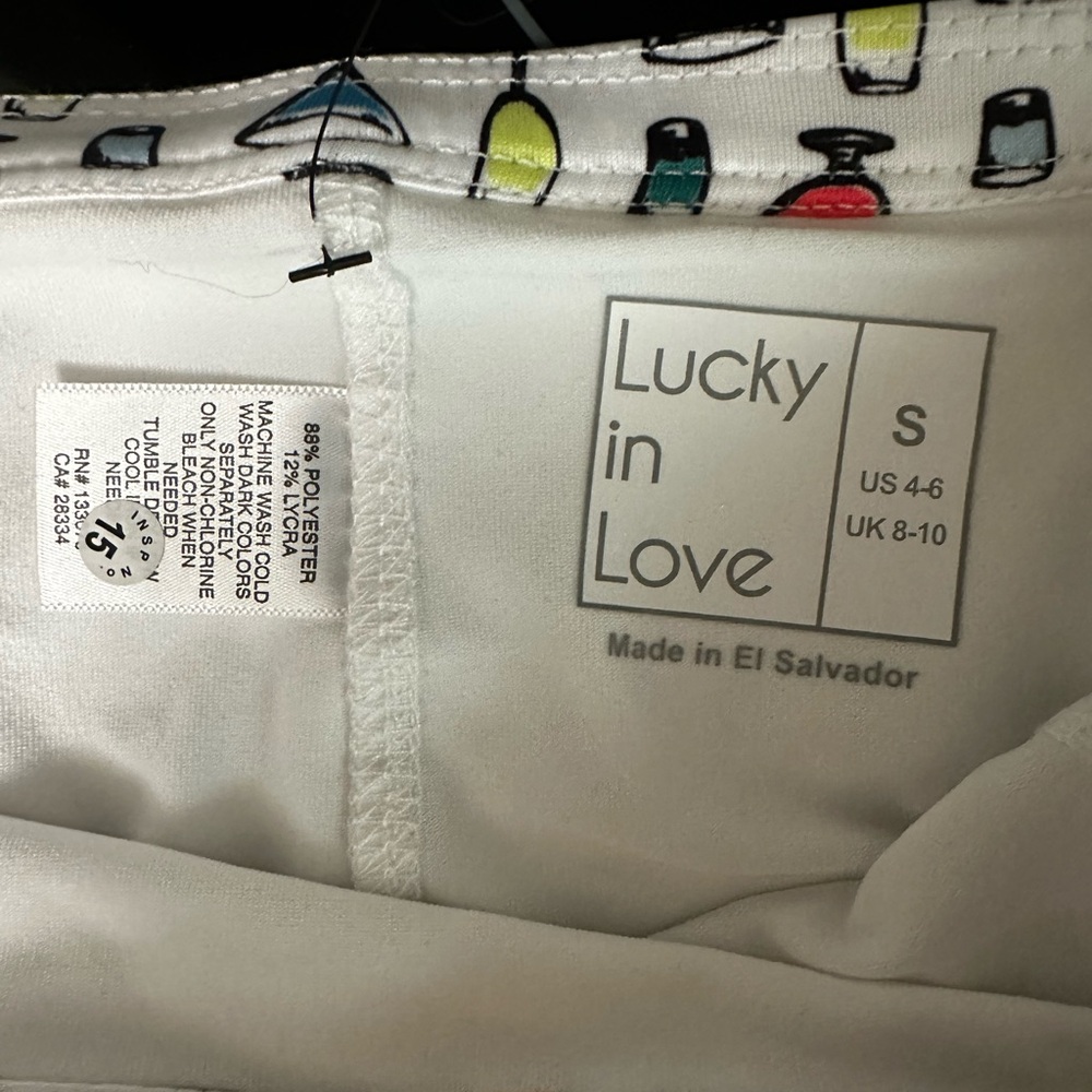 Lucky in Love Vibrant Cocktail Print Mini Skirt - Picture 5 of 7